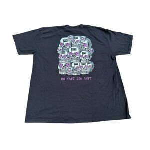 THYF Go Fast Die Last Black Skulls Purple Comfort Colors XXL 2XL NWOT Back Print